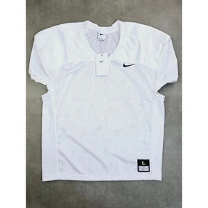 Nike Size Large Men's white Short Sleeve Mesh Polyester Logo Football Jersey NWT